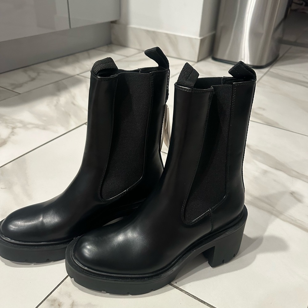 Zara Black Heeled Boots